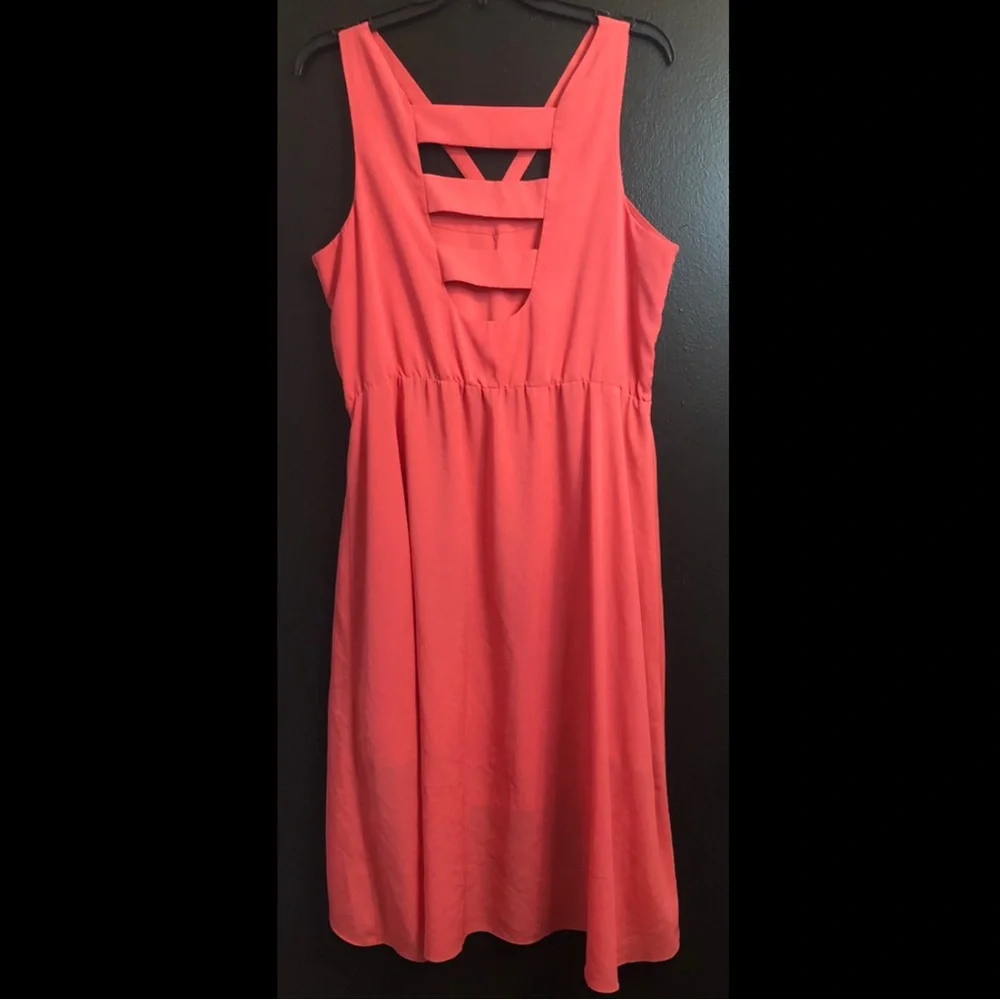 Gianni Bini Coral High-Low Dress with Strappy Back - Picture 2 of 4